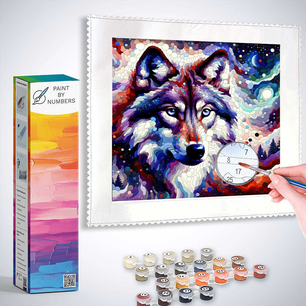 Wolf looks sideways - Paint by Numbers