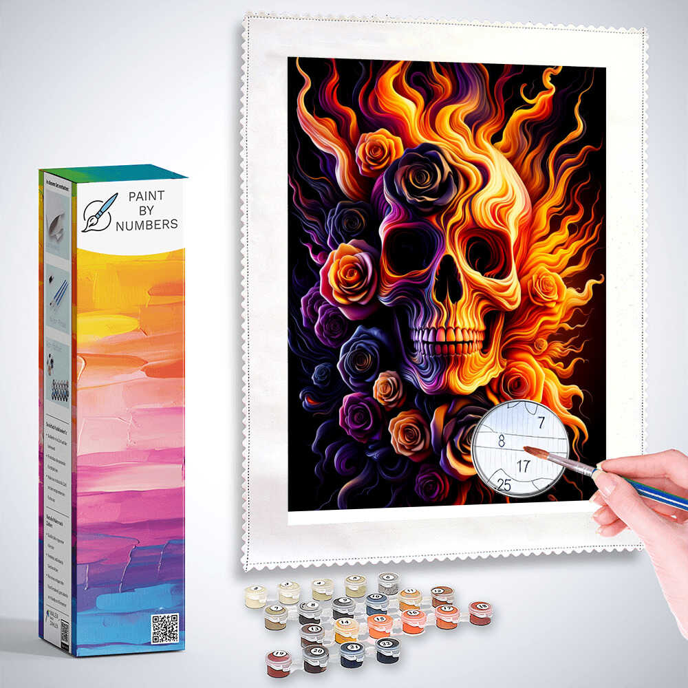 Paint by Numbers - Skull Abstract