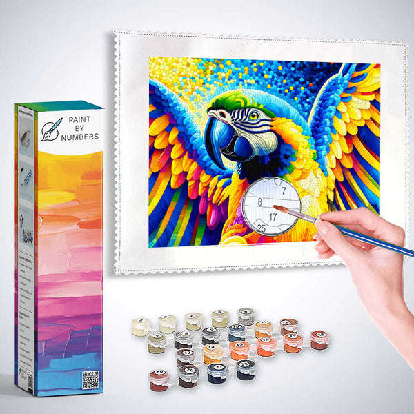 Paint by Numbers - Parrot, yellow and blue