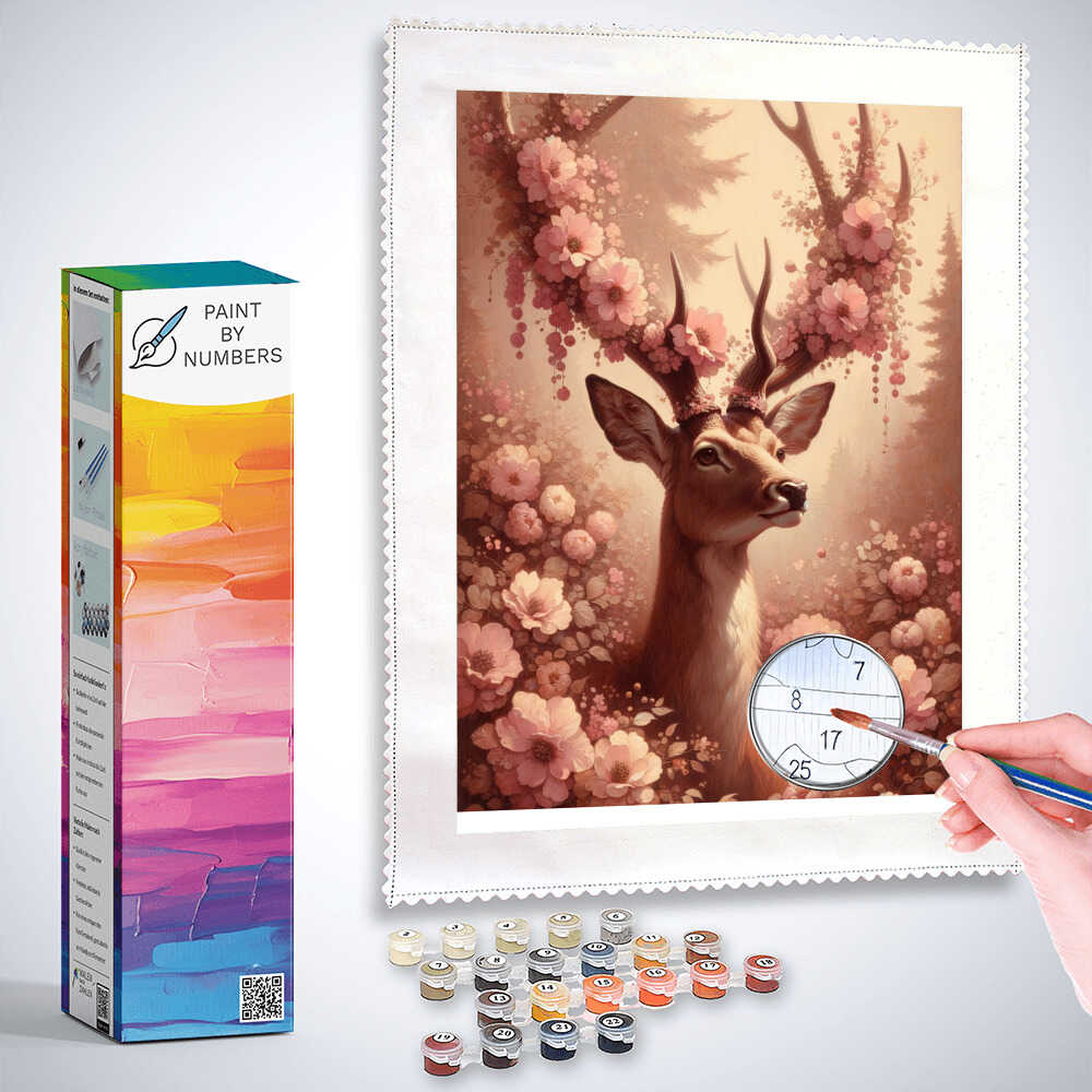 Paint by Numbers - Deer in pink