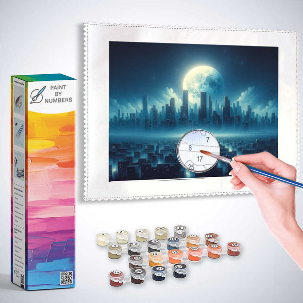 City by moonlight - Paint by Numbers