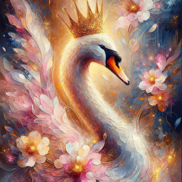 Swan with crown - Paint by Numbers