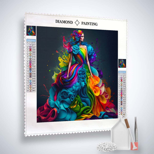 AB Diamond Painting - Farbverlauf Kleid - gedruckt in Ultra-HD - AB Diamond, Menschen, Neu eingetroffen, Quadratisch
