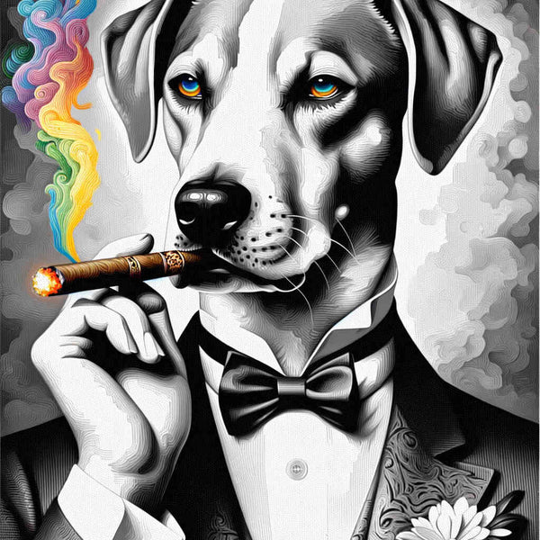 Cigar smoking dog - Paint by Numbers