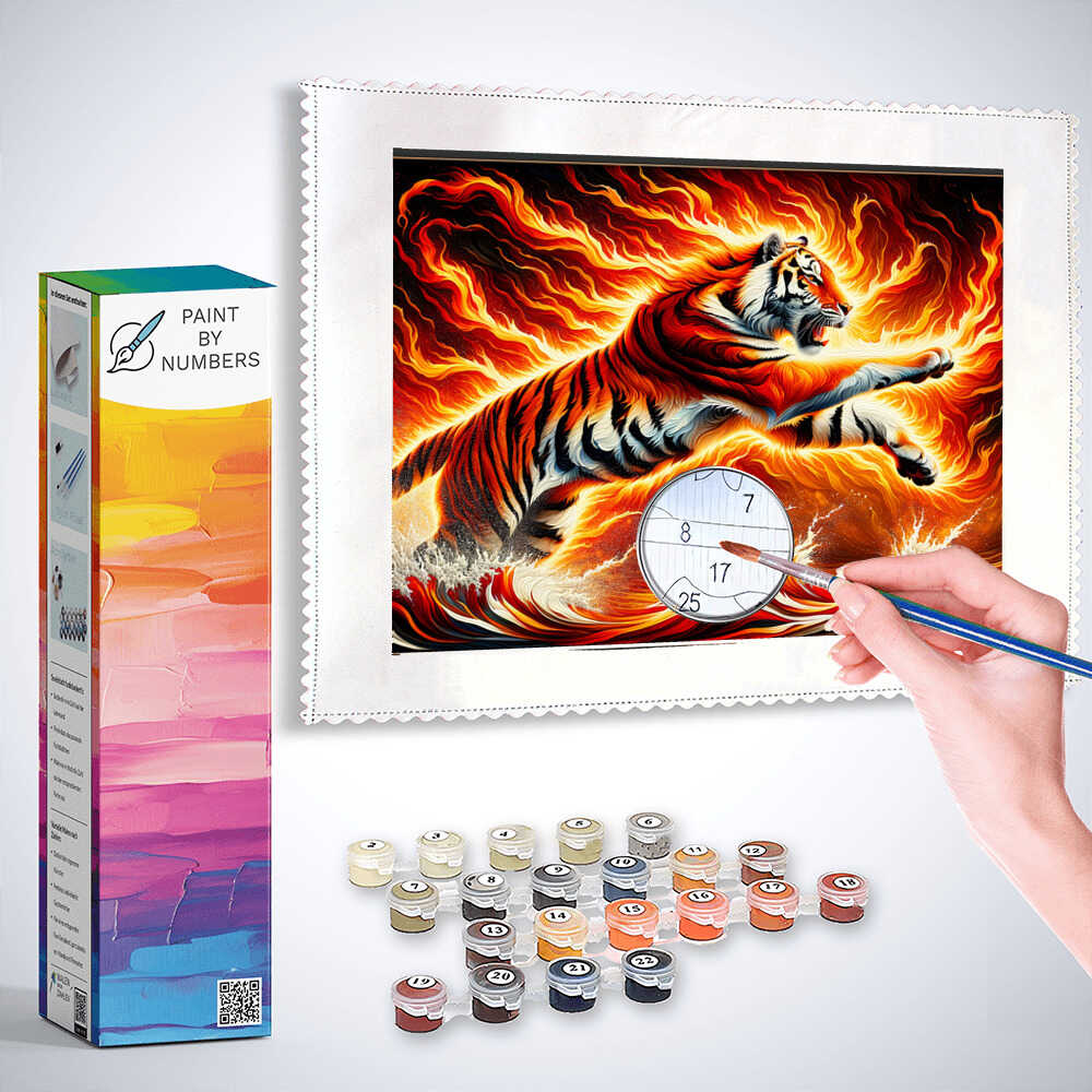 Tiger, Flames - Paint by Numbers
