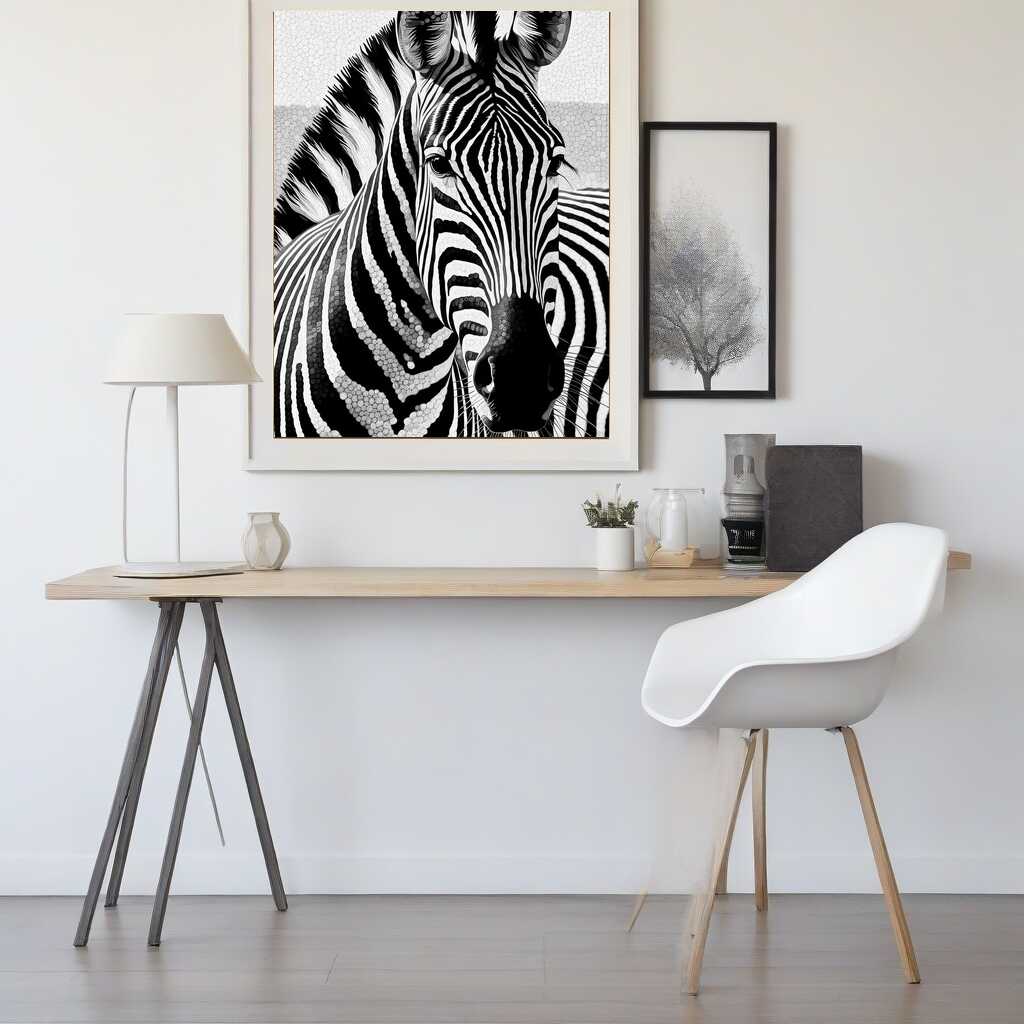 Zebra, Black and White - Paint by Numbers