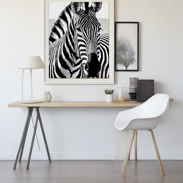 Zebra, Black and White - Paint by Numbers