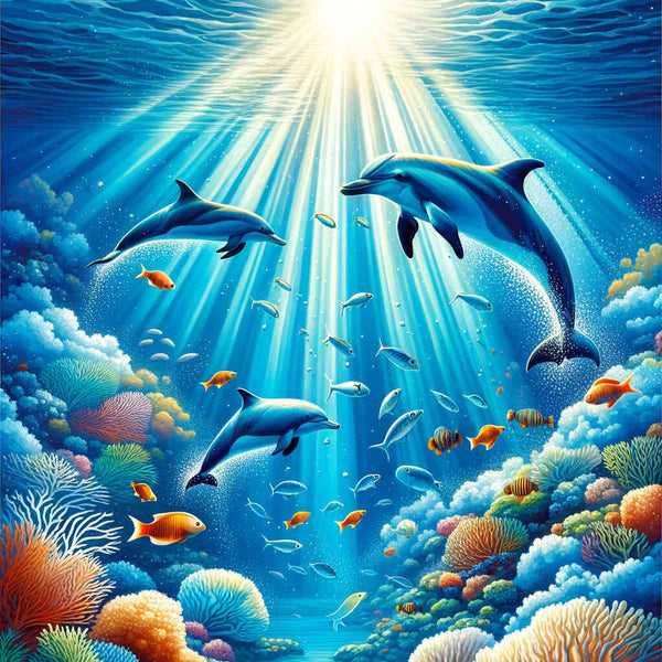 Paint by Numbers - Dolphins in the sea