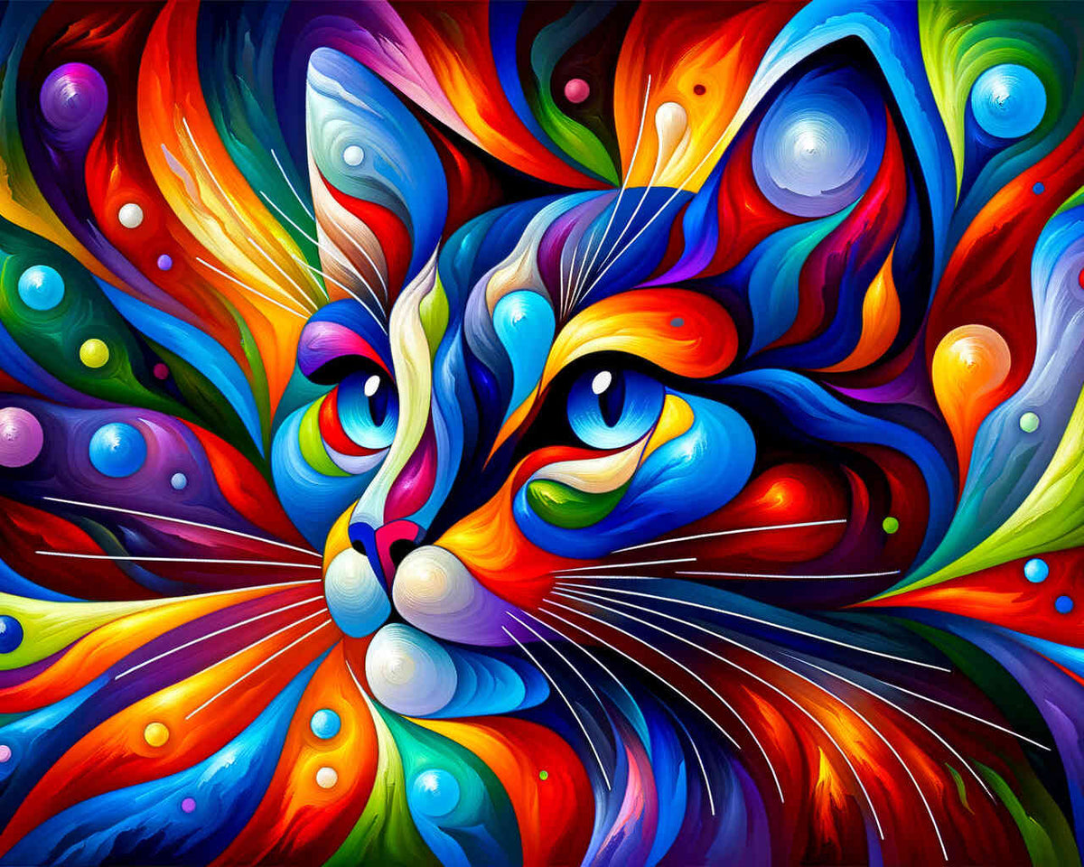 Paint by Numbers - Abstract cat face