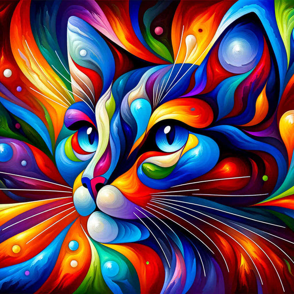 Paint by Numbers - Abstract cat face