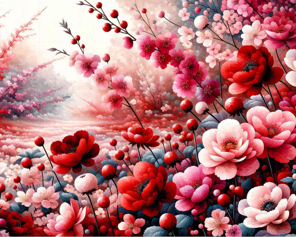 Paint by Numbers - Red flower dream