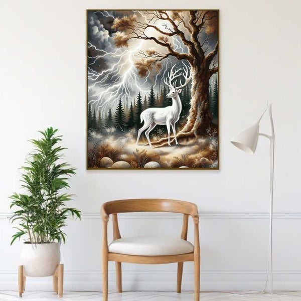 Deer, lightning - Paint by Numbers