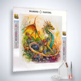 Diamond Painting Kit - Wings of Freedom with Dragon Design and Paint by Numbers Tools
