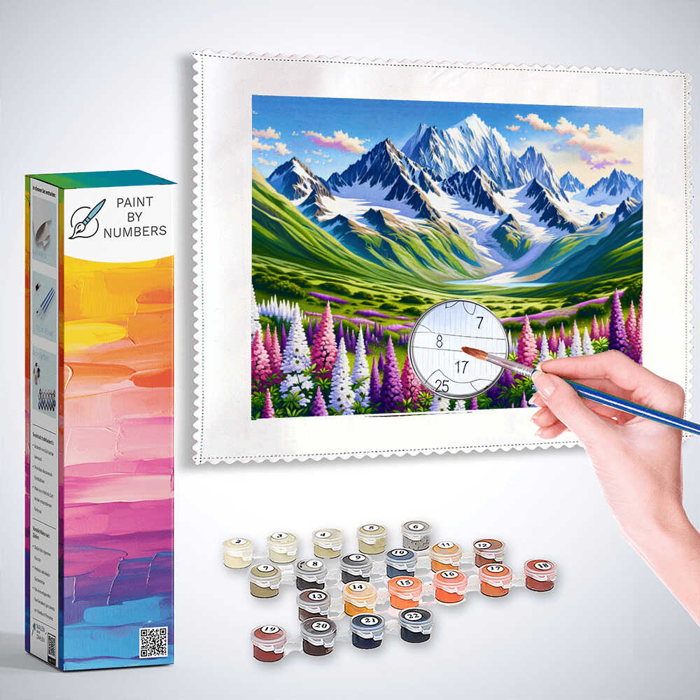 Paint by Numbers - Snow Covered Mountains