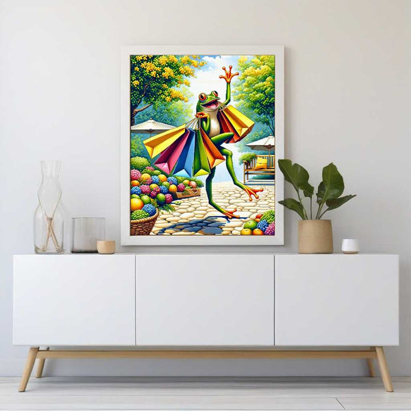 Frog with bags - Paint by Numbers