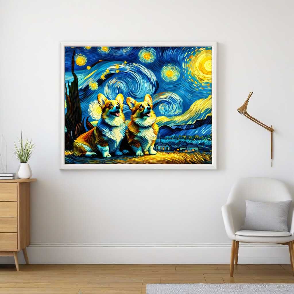 Paint by Numbers - Starry sky, Corgi