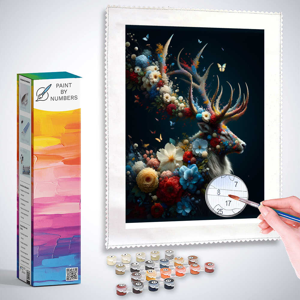 Paint by Numbers - Deer with Flower Antlers