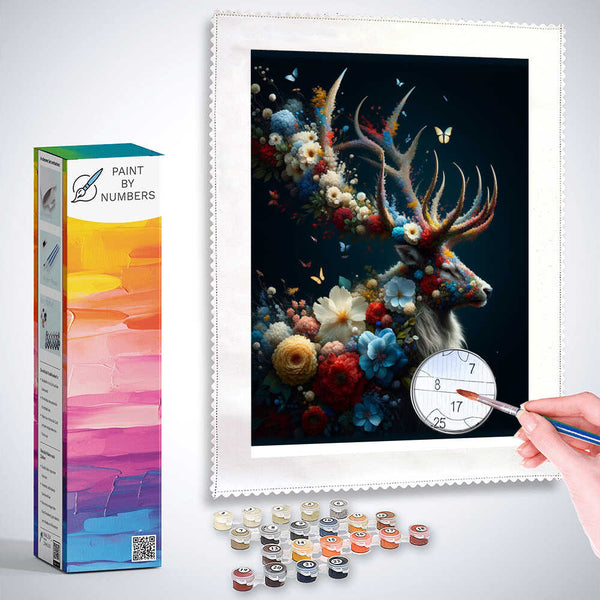 Paint by Numbers - Deer with Flower Antlers