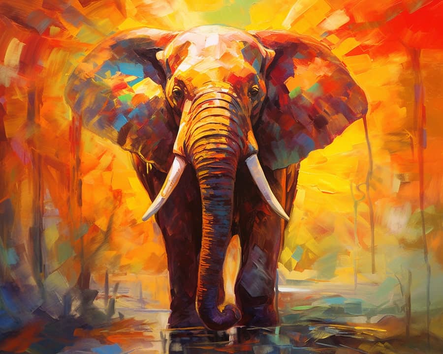 Elephant, art painting - Paint by Numbers