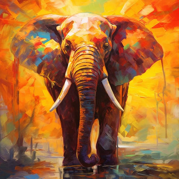 Elephant, art painting - Paint by Numbers