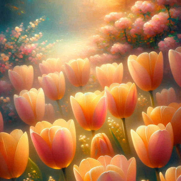 Paint by Numbers - Peach colored tulips