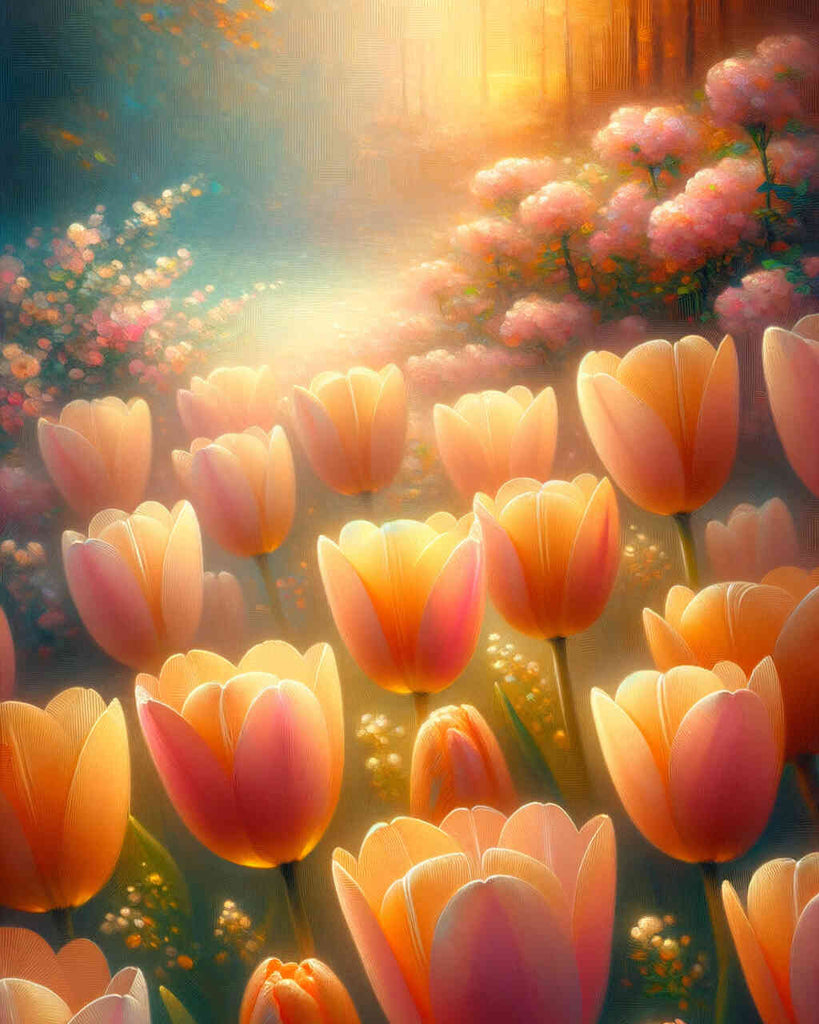 Paint by Numbers - Peach colored tulips