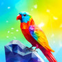 AB Diamond Painting - Diamant Papagei auf Stein - gedruckt in Ultra-HD - AB Diamond, Neu eingetroffen, Papagei, Quadratisch, Tiere, Vögel