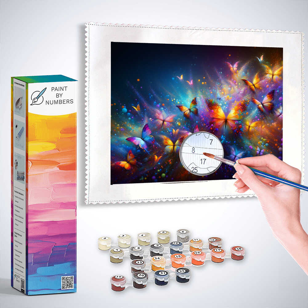 Paint by Numbers - Butterflies in color mix