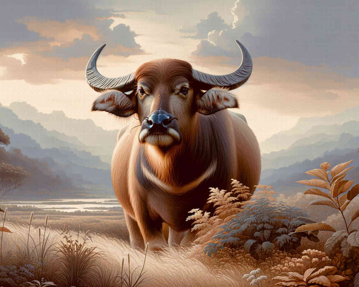 Paint by Numbers - Water buffalo, brown
