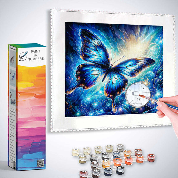Paint by Numbers - Blue Luminous Butterfly