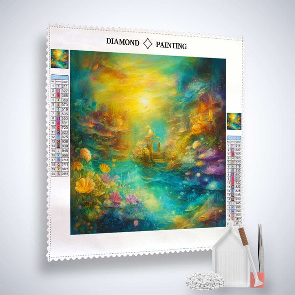 Diamond Painting - Forest Whispers kit with professional canvas, enhanced acrylic diamonds, fine artist's tweezers, and application pen. Paint by Numbers.
