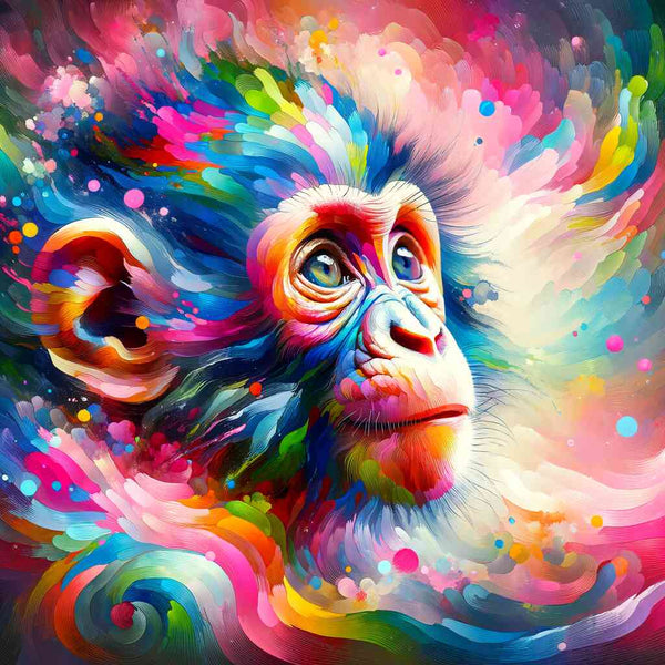 Paint by Numbers - Chimpanzee cub