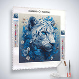 Diamond Painting - Schneegepardin - gedruckt in Ultra-HD - Gepard, Neu eingetroffen, Quadratisch, Tiere