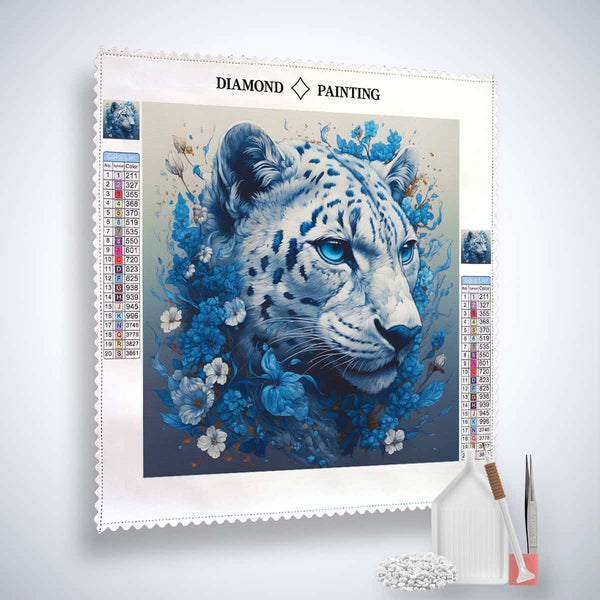 Diamond Painting - Schneegepardin - gedruckt in Ultra-HD - Gepard, Neu eingetroffen, Quadratisch, Tiere