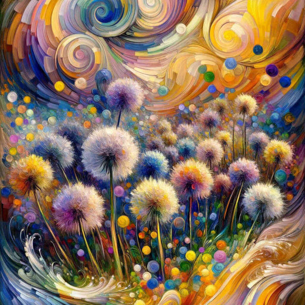 Colorful dandelions - Paint by Numbers