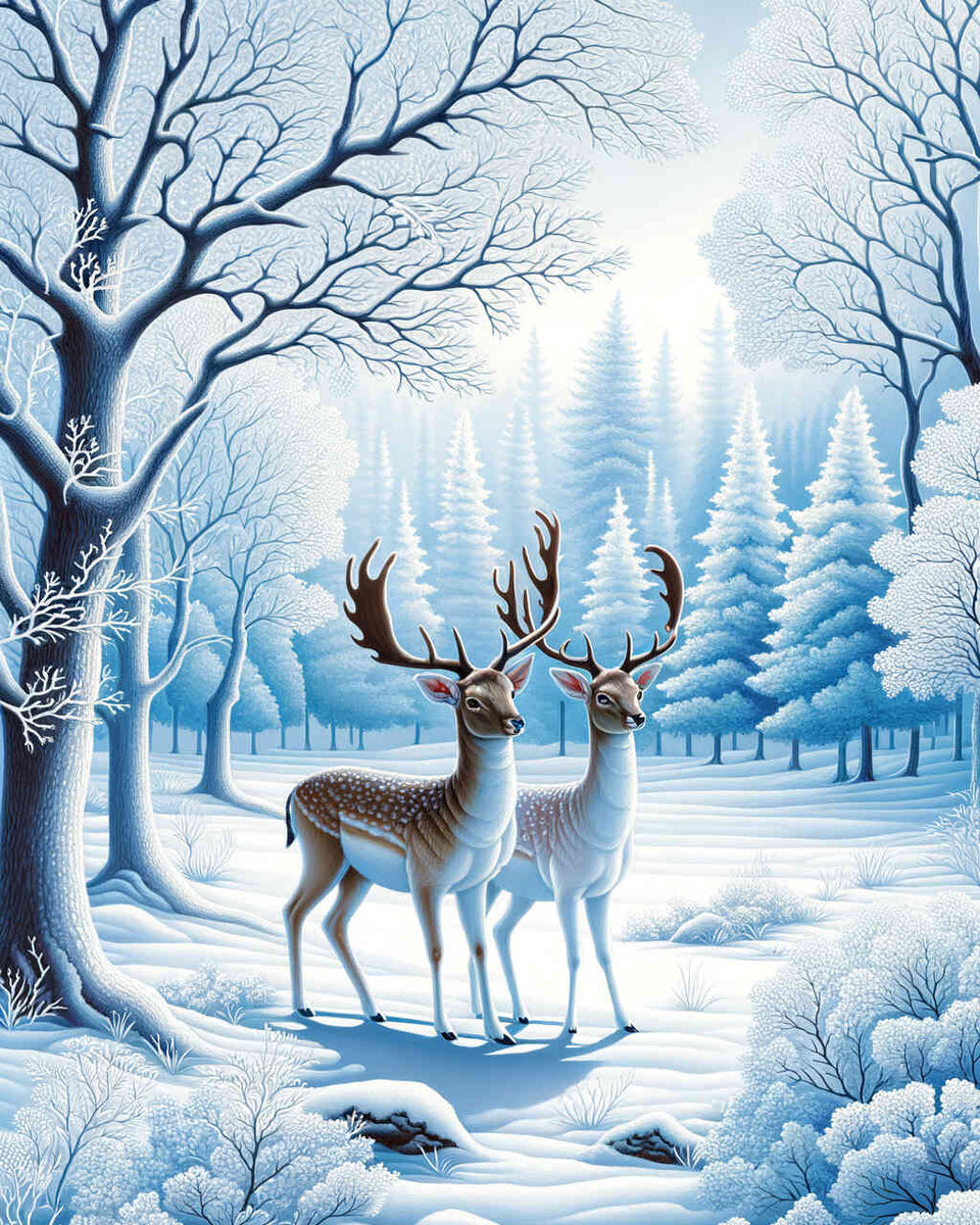 Deer in winter - Paint by Numbers