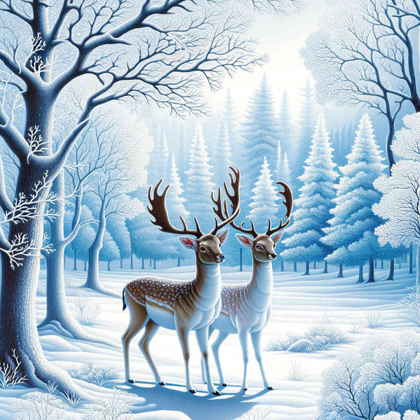 Deer in winter - Paint by Numbers
