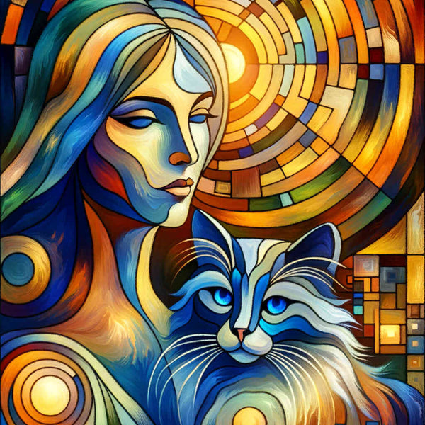 Women with cat - Paint by Numbers