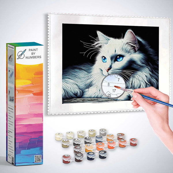 Paint by Numbers - White Cat