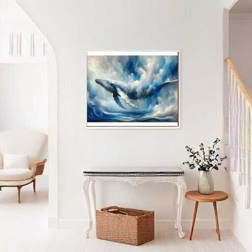 Whale in the sea, abstract