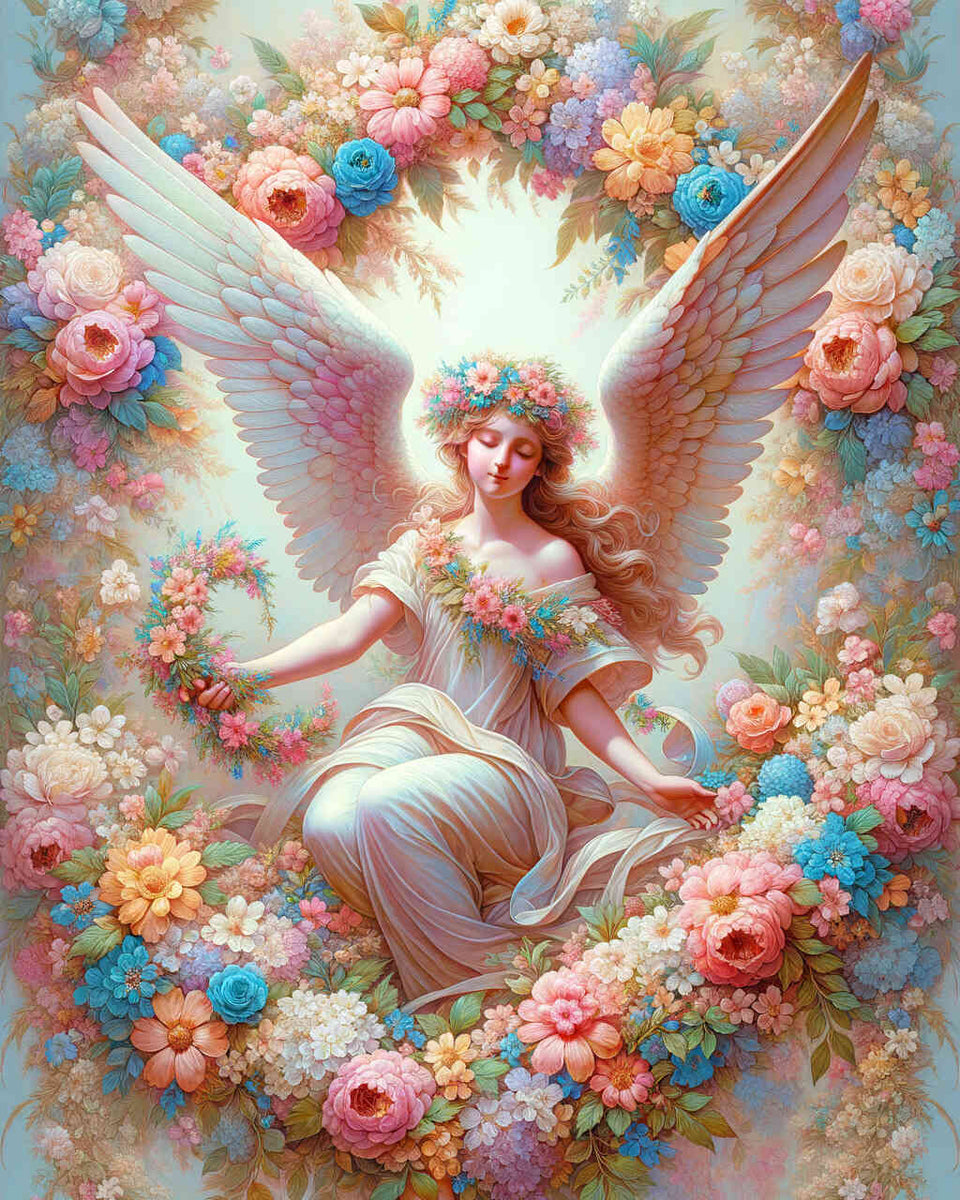 Paint by Numbers - Angel with flowers
