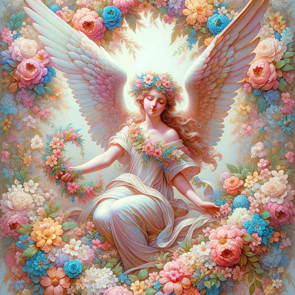 Paint by Numbers - Angel with flowers