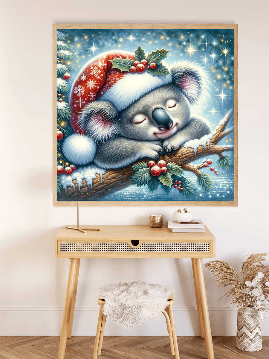 Paint by Numbers - Koala with Christmas hat