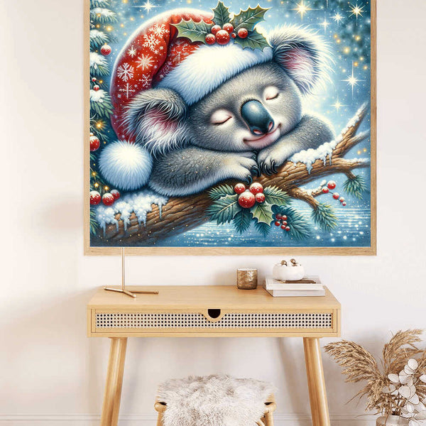 Paint by Numbers - Koala with Christmas hat