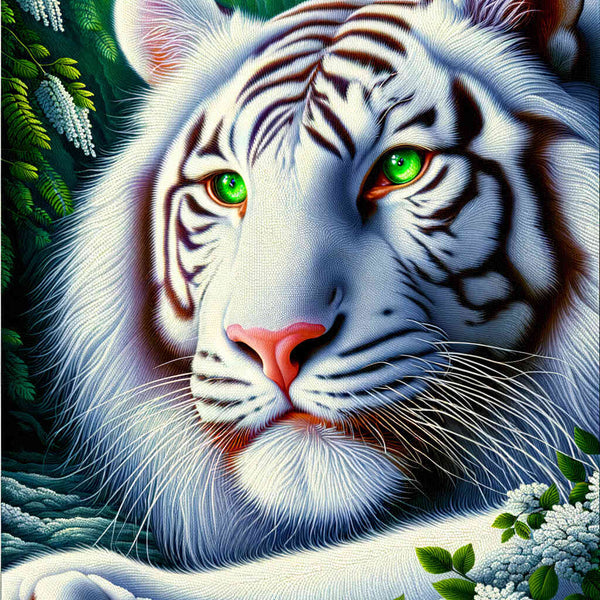 Paint by Numbers - White Tiger Grune Eyes