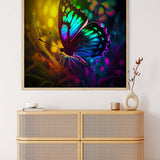Diamond Painting - Butterfly at Night on canvas, vibrant colors, Paint by Numbers art kit for adults and kids.