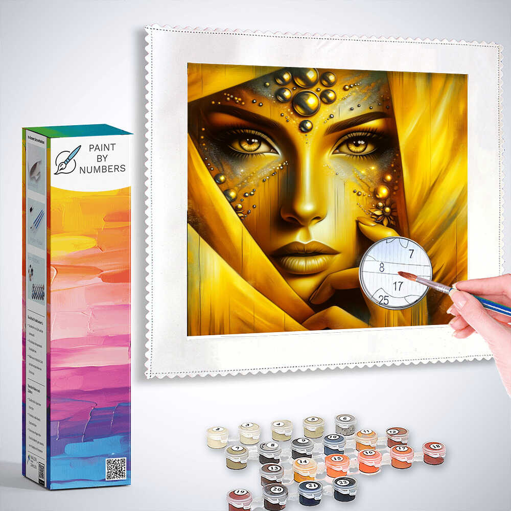 Paint by Numbers - Woman with cloth, yellow