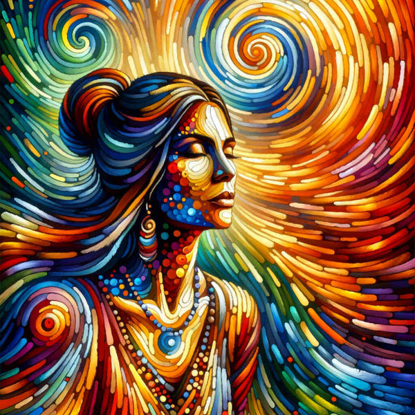 Woman surrounded by colors - Paint by Numbers