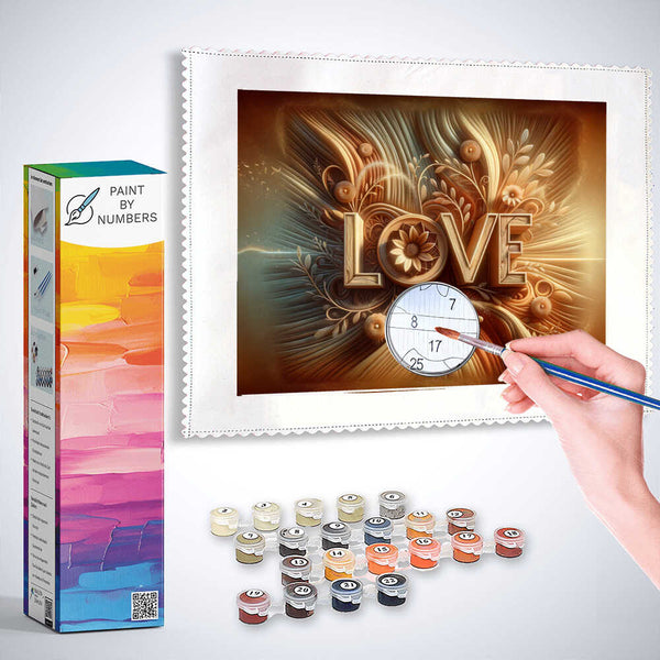Paint by Numbers - Love, wood look