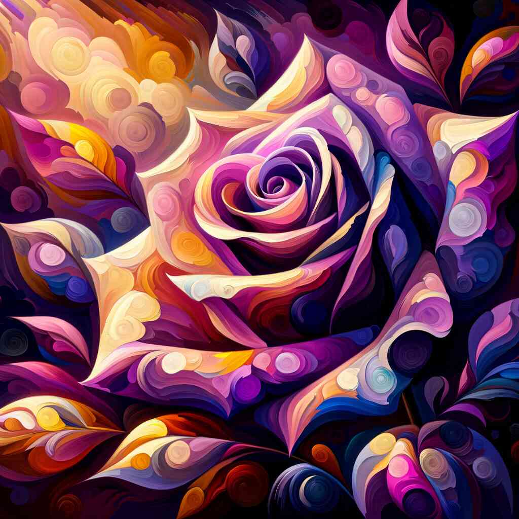 Paint by Numbers - Purple Color Mix Rose